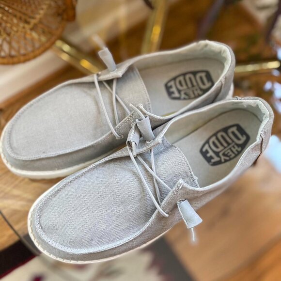 HEYDUDE Women's Grey and Tan Loafers - Picture 5 of 8